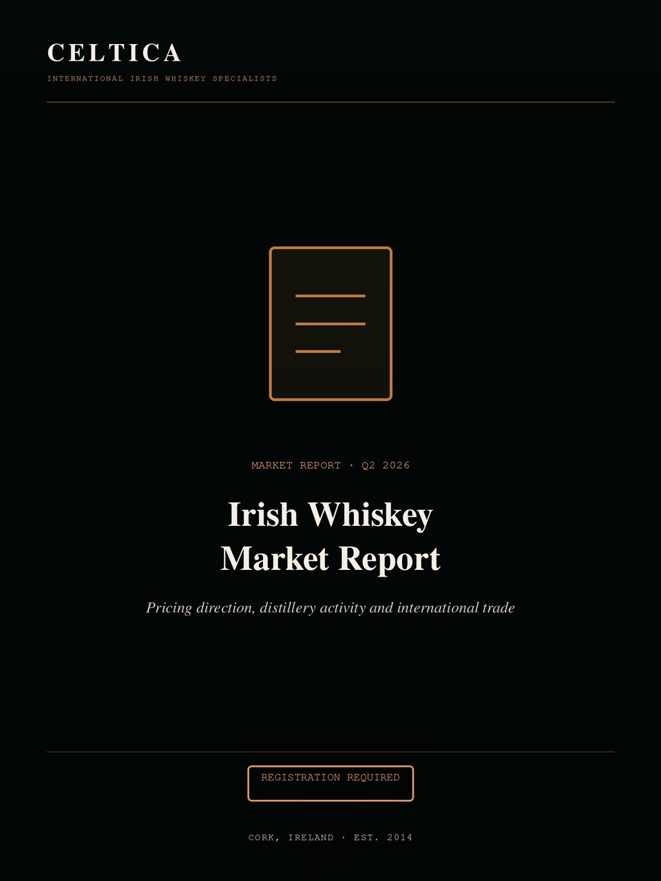 Cover of the Irish Whiskey Market Report, Q2 2026